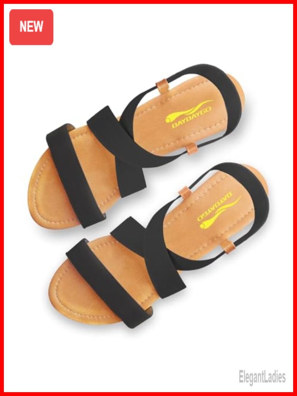 Elastic Crisscross Flat Sandals - Slip On Gladiator Sandals